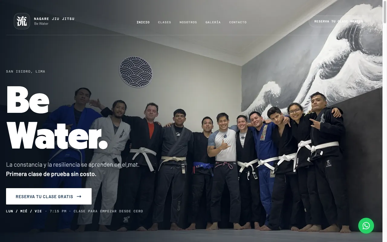 Captura del sitio de Nagare Jiu Jitsu